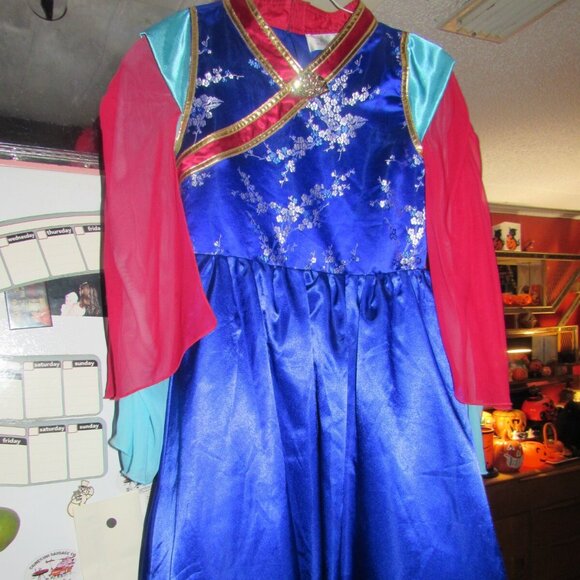 DISNEY LICENSED MULAN PRINCESS GOWN DRESS COSTUME SIZE 5/6 - Picture 4 of 4